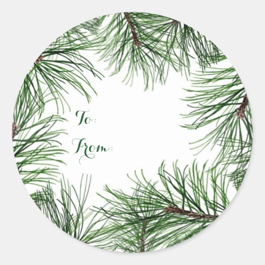 Christmas Pine ronde Stickers (Voorkant)