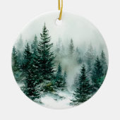 Christmas Pine Snowy Trees Ornament (Voorkant)