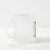 Christmas Pine Tree Branches Blue White Ornaments Matglas Koffiemok (Links)