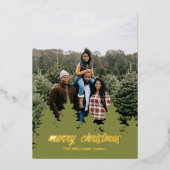 Christmas Pine Tree Folie Vakantie Kaart (Voorkant)