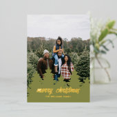 Christmas Pine Tree Folie Vakantie Kaart (Staand Voorkant)