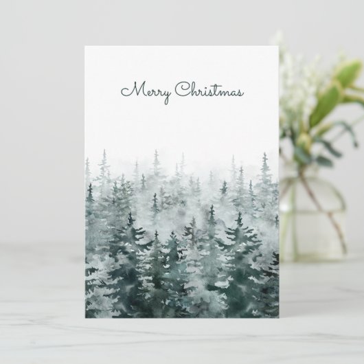Christmas Pine Tree Forest Feestdagenkaart (Staand voorkant)