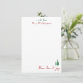 Christmas Pine Tree Note Kaart (Staand voorkant)
