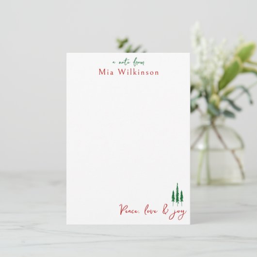 Christmas Pine Tree Note Kaart (Staand voorkant)