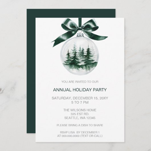 Christmas Pine Tree Ornament  Feestdagenkaart (Voorkant / Achterkant)