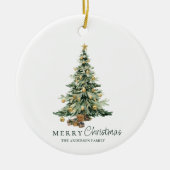 Christmas Pine Tree Photo Family Ornament (Voorkant)