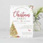 Christmas Pine Tree Verjaardagsfeestuitnodiging Kaart (Staand voorkant)