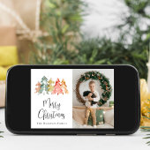 Christmas Pine Tree Waterverf Foto Feestdagenkaart