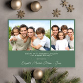 Christmas Pine Tree Waterverf Foto Feestdagenkaart