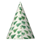 Christmas Pine Trees Party Pet – Waterverf Design Feesthoedjes (Achterkant)