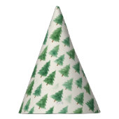 Christmas Pine Trees Party Pet – Waterverf Design Feesthoedjes (Rechts)