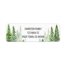 Christmas Pine Trees Retouradres Label