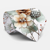 Christmas Pinecone and Berries Neck Tie Stropdas (Opgerold)