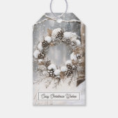 Christmas Pinecone Wreath Cadeaulabel (Voorkant)