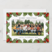 Christmas Pines Greenery Foto traditioneel Feestdagenkaart (Voorkant)