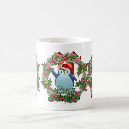 CHRISTMAS PINGUIN MET WREATS KOFFIEMOK