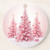 Christmas Pink Coasters Zandsteen Onderzetter (Voorkant)