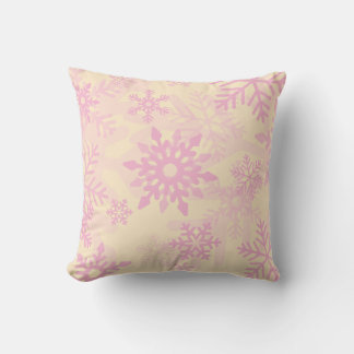 Christmas Pink Dancing Snowflakes  Pillow Kussen