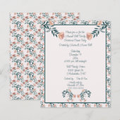 Christmas Pink Green Floral Scandinavian Folk Art  (Voorkant / Achterkant)