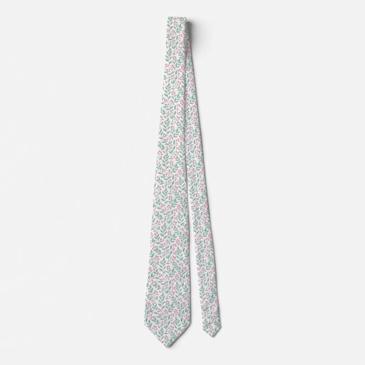 Christmas Pink Pattern Neck Tie Stropdas (Voorkant)