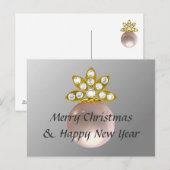 CHRISTMAS PINK PEARL FEESTDAGENKAART (Voorkant / Achterkant)