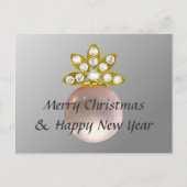 CHRISTMAS PINK PEARL FEESTDAGENKAART (Voorkant)