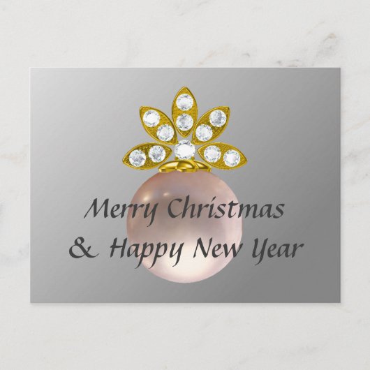 CHRISTMAS PINK PEARL FEESTDAGENKAART (Voorkant)