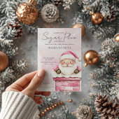 Christmas Pink Santa Claus Baby shower Kaart