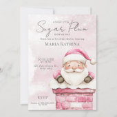Christmas Pink Santa Claus Baby shower Kaart (Voorkant)