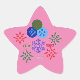 Christmas Pink Star Ster Sticker