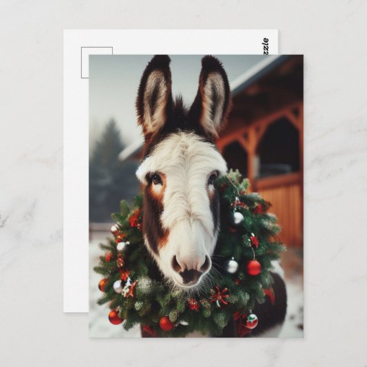 Christmas Pinto Donkey Briefkaart (Voorkant / Achterkant)