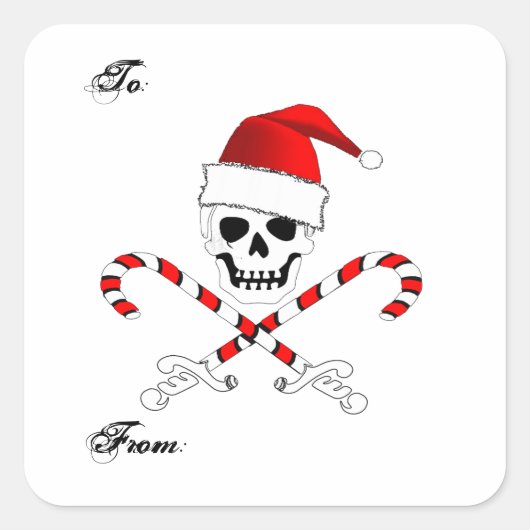 Christmas Pirate Gift Sticker (Voorkant)