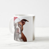 Christmas Pit Bull Coffee Mok (Voorkant links)