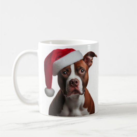 Christmas Pit Bull Coffee Mok (Links)