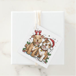Christmas Pit Bull Dogs Bedankjes Labels