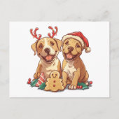 Christmas Pit Bull Dogs Briefkaart (Voorkant)