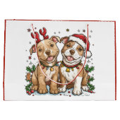 Christmas Pit Bull Dogs Groot Cadeauzakje (Achterkant)