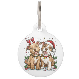 Christmas Pit Bull Dogs Huisdierpenning