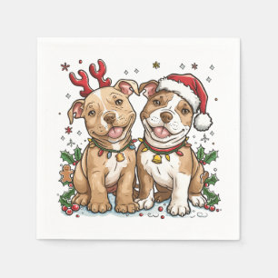 Christmas Pit Bull Dogs Servet