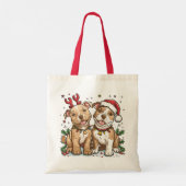 Christmas Pit Bull Dogs Tote Bag (Achterkant)