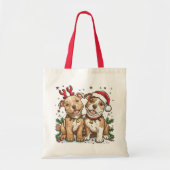 Christmas Pit Bull Dogs Tote Bag (Voorkant)