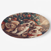 Christmas Pit Bull Puppy Dogs Papieren Bordje (Gekanteld)