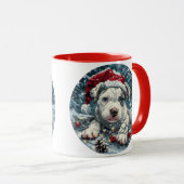 Christmas Pit Bull Santa Puppy Mok (Voorkant rechts)