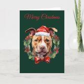 Christmas Pitbull Feestdagen Kaart (Voorkant)