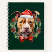 Christmas Pitbull Notitieboek (Voorkant)