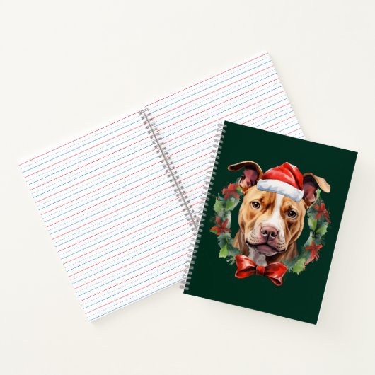 Christmas Pitbull Notitieboek (Binnen)