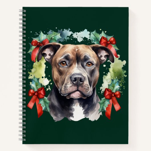Christmas Pitbull Notitieboek (Voorkant)