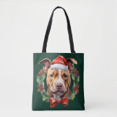 Christmas Pitbull Tote Bag (Voorkant)