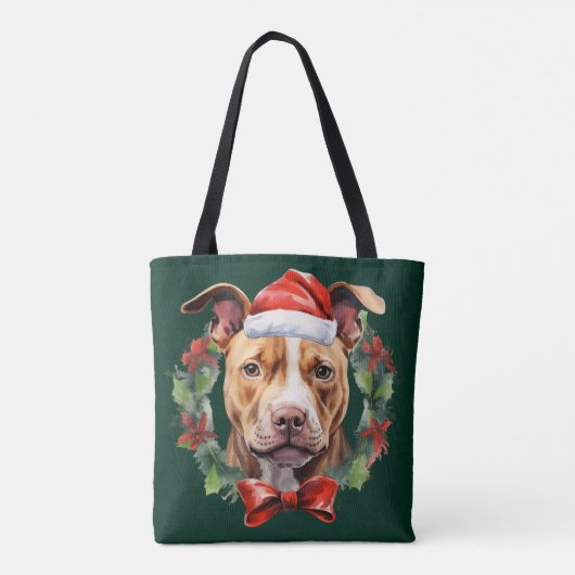 Christmas Pitbull Tote Bag (Achterkant)