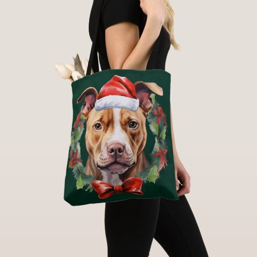 Christmas Pitbull Tote Bag (Dichtbij)